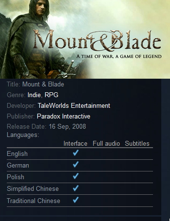 Mount & Blade Steam Retail EU - Click Image to Close